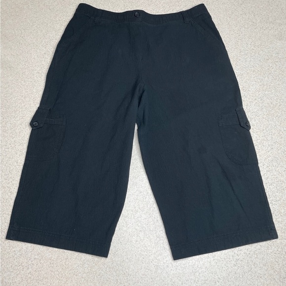 White Stag Pants - White Stag Black Long Shorts Cotton Size Large